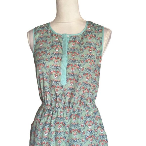 Forever 21 Floral Sleeveless Mint Green Dress With Buttons & Pockets Knee-Length - Picture 3 of 15